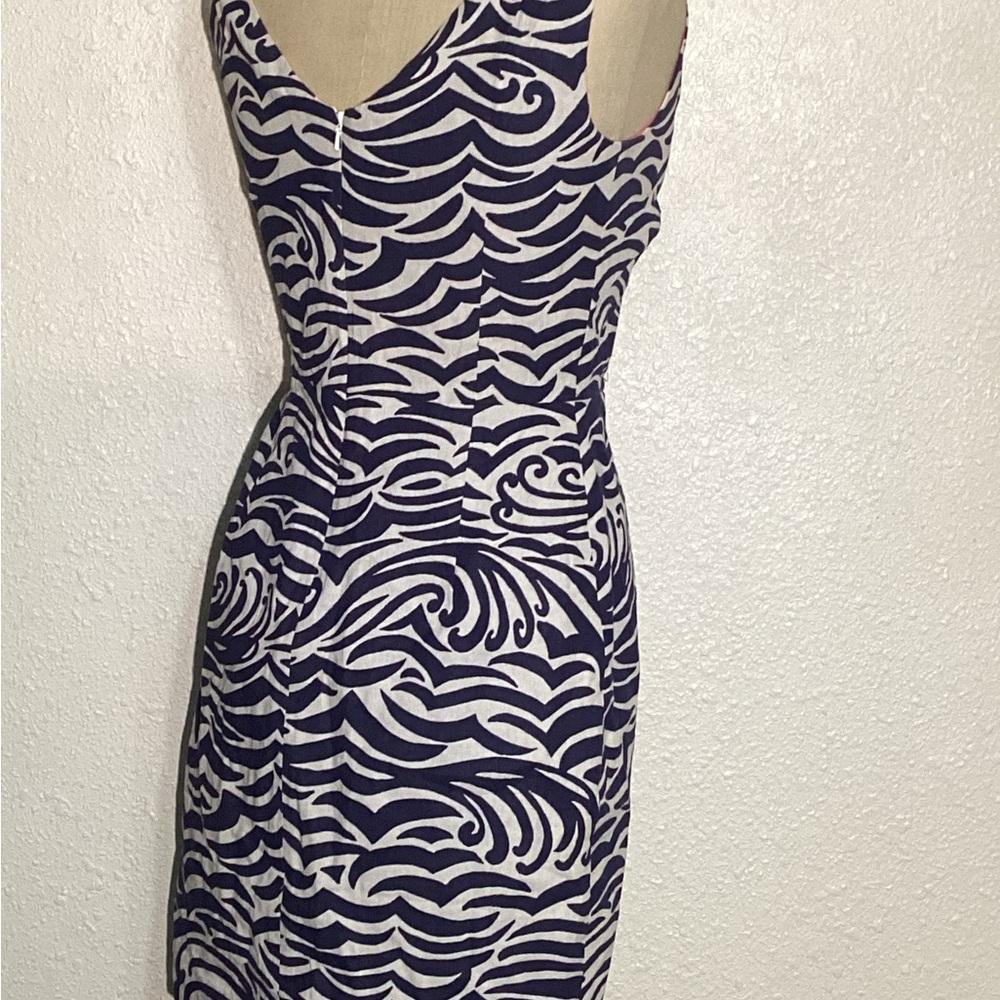 Lilly Pulitzer Kiki women’s Navy and White Patterned Dress size 4 - Picture 2 of 12